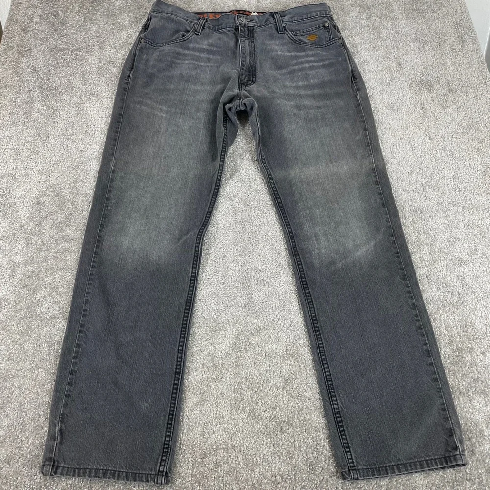 Harley Davidson Jeans Mens 36 x 31 Straight Faded Y2K Biker Moto (Tag 36x34)